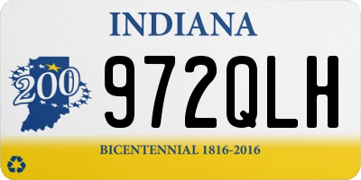 IN license plate 972QLH