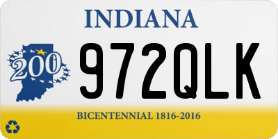 IN license plate 972QLK