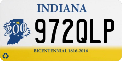 IN license plate 972QLP