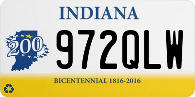 IN license plate 972QLW