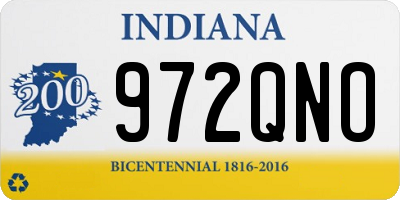 IN license plate 972QNO