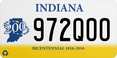 IN license plate 972QOO