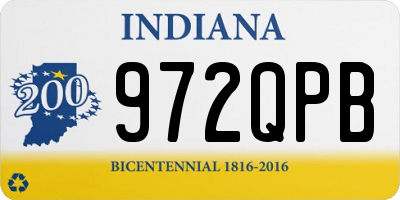 IN license plate 972QPB