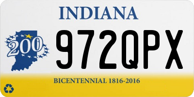 IN license plate 972QPX