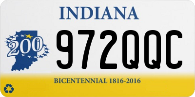 IN license plate 972QQC