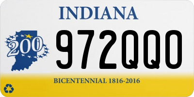 IN license plate 972QQO