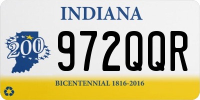 IN license plate 972QQR