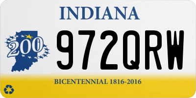 IN license plate 972QRW