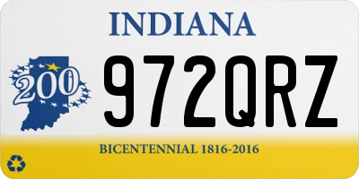 IN license plate 972QRZ