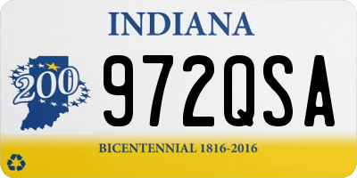 IN license plate 972QSA