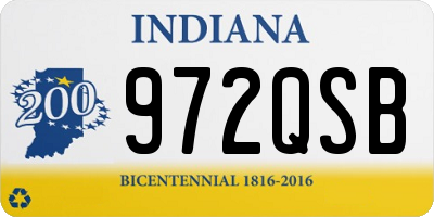 IN license plate 972QSB