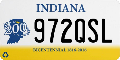 IN license plate 972QSL