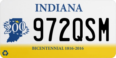 IN license plate 972QSM