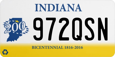 IN license plate 972QSN