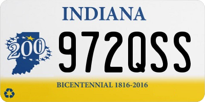 IN license plate 972QSS