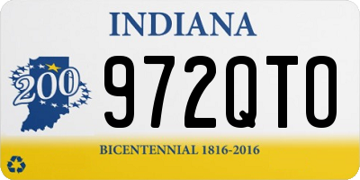 IN license plate 972QTO