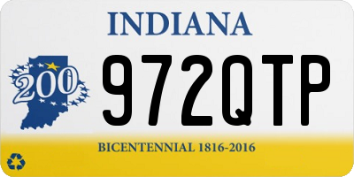 IN license plate 972QTP