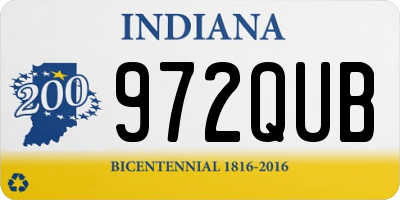 IN license plate 972QUB