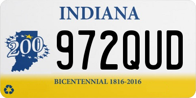 IN license plate 972QUD