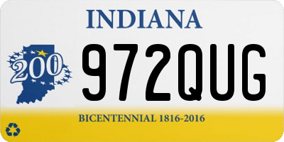 IN license plate 972QUG
