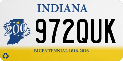 IN license plate 972QUK