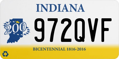 IN license plate 972QVF