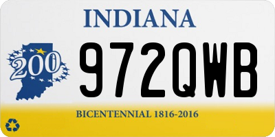 IN license plate 972QWB