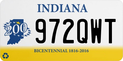 IN license plate 972QWT