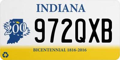 IN license plate 972QXB