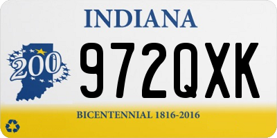 IN license plate 972QXK