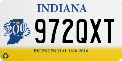 IN license plate 972QXT