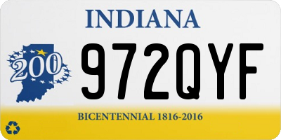 IN license plate 972QYF