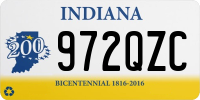 IN license plate 972QZC
