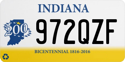 IN license plate 972QZF