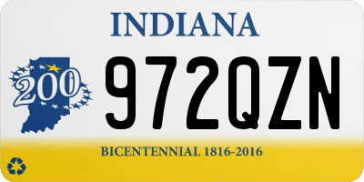 IN license plate 972QZN