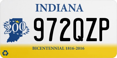 IN license plate 972QZP