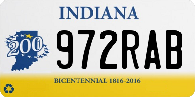IN license plate 972RAB