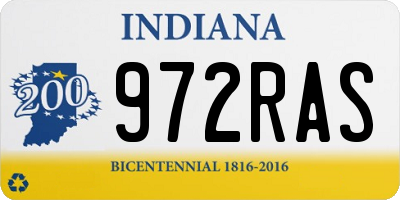 IN license plate 972RAS