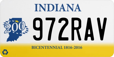 IN license plate 972RAV