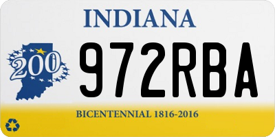 IN license plate 972RBA