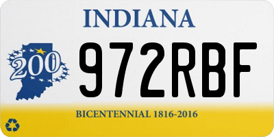 IN license plate 972RBF