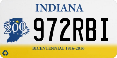 IN license plate 972RBI