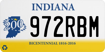 IN license plate 972RBM