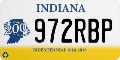 IN license plate 972RBP