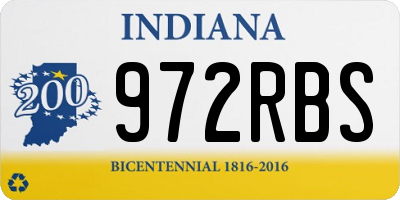 IN license plate 972RBS
