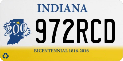 IN license plate 972RCD