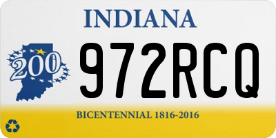 IN license plate 972RCQ