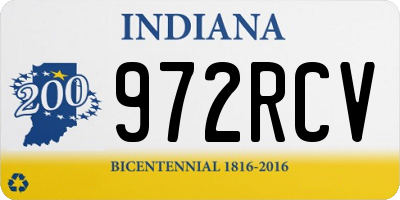 IN license plate 972RCV