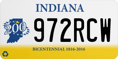IN license plate 972RCW