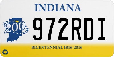 IN license plate 972RDI